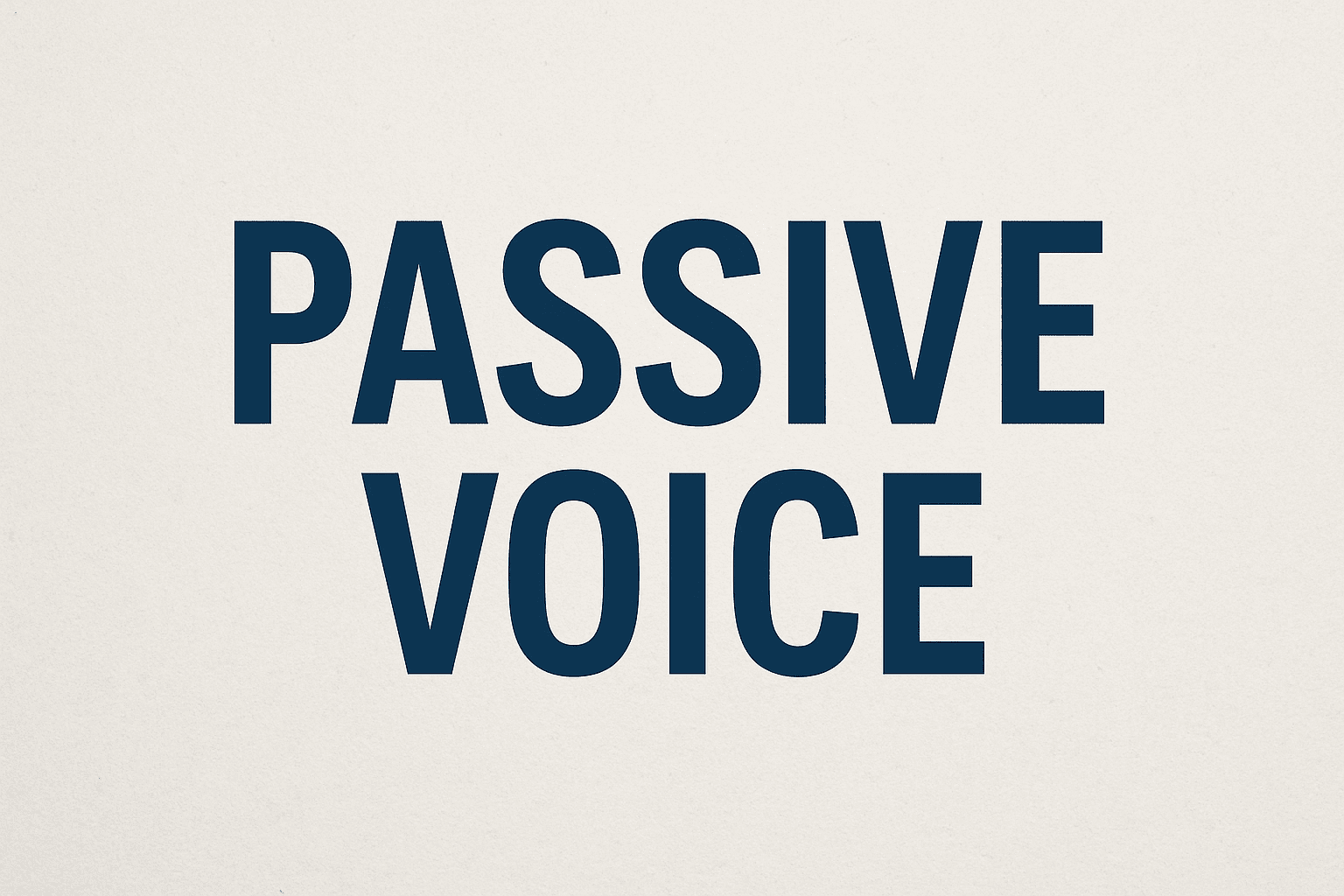 Pengertian Passive Voice