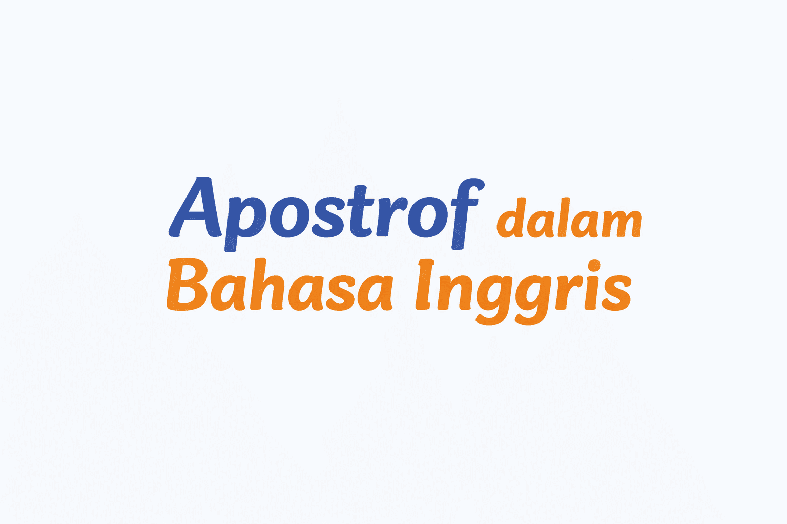 apostrof dalam bahasa inggris